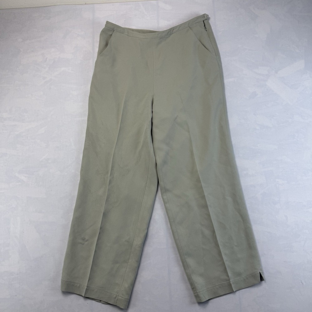 Tommy Bahama Silk Pants Womens 4 Beige Straight Leg Side Zip